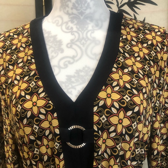 Style & Co Flower Print 3/4 Length Sleeve Above The Knee Dress Size XL - Picture 9 of 16